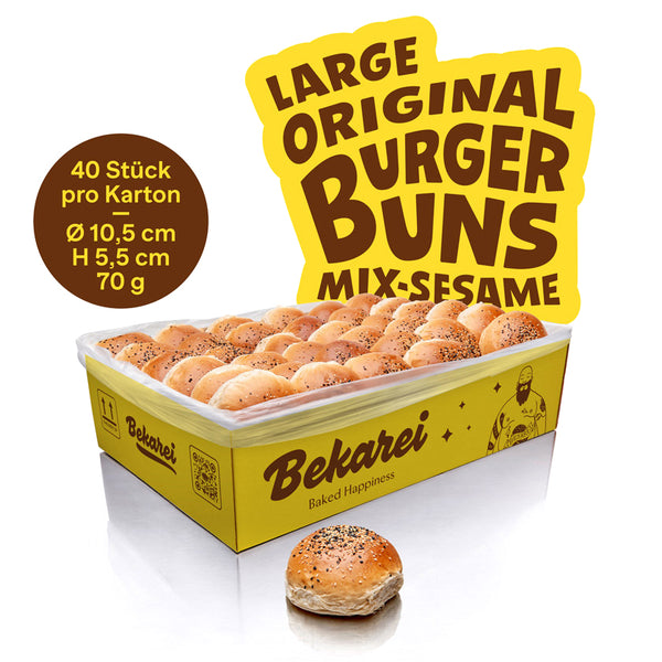 Mix Sesame Burger Buns L - 40er BIGBOX