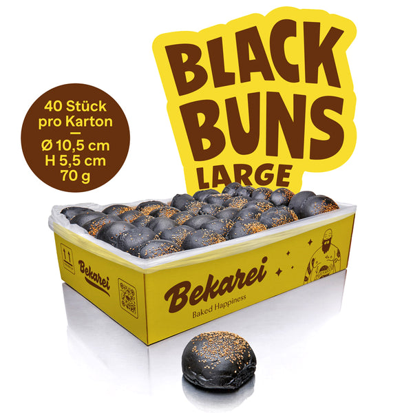 Black Burger Buns L - 40er BIGBOX