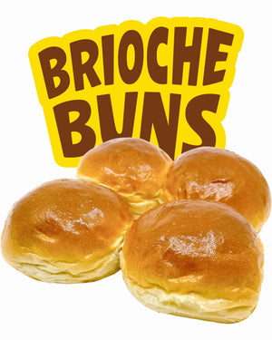 Brioche Burger Buns mit Schriftzug